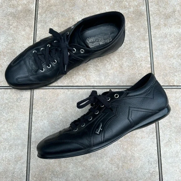 Salvatore Ferragamo Men's Low Cut Leather Sneaker Shoes